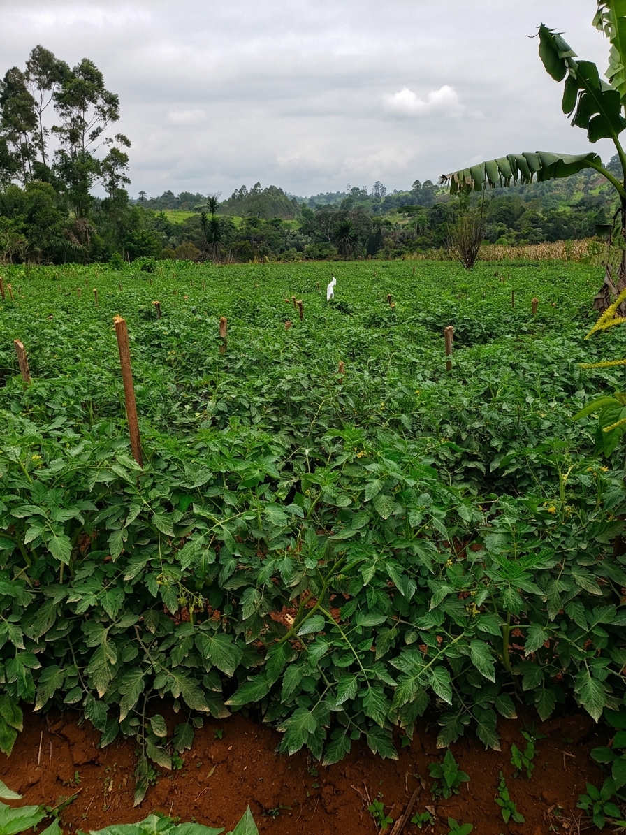 Farmer inspecting crops in the field